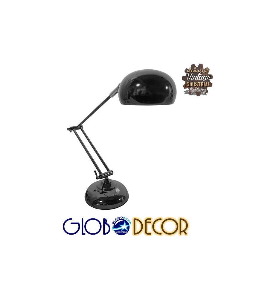 GLOBOSTAR® OFFICE 01392 Μοντέρνο Επιτραπέζιο Φωτιστικό Πορτατίφ με Ντουί 1 x E27 AC 220-240V IP20 - Μαύρο - Μ12 x Π12 x Υ80cm